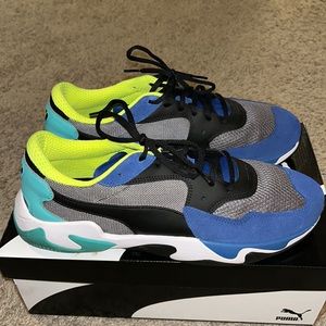 👟Puma Men's Blue Green Storm Origin Sneaker~Size 13